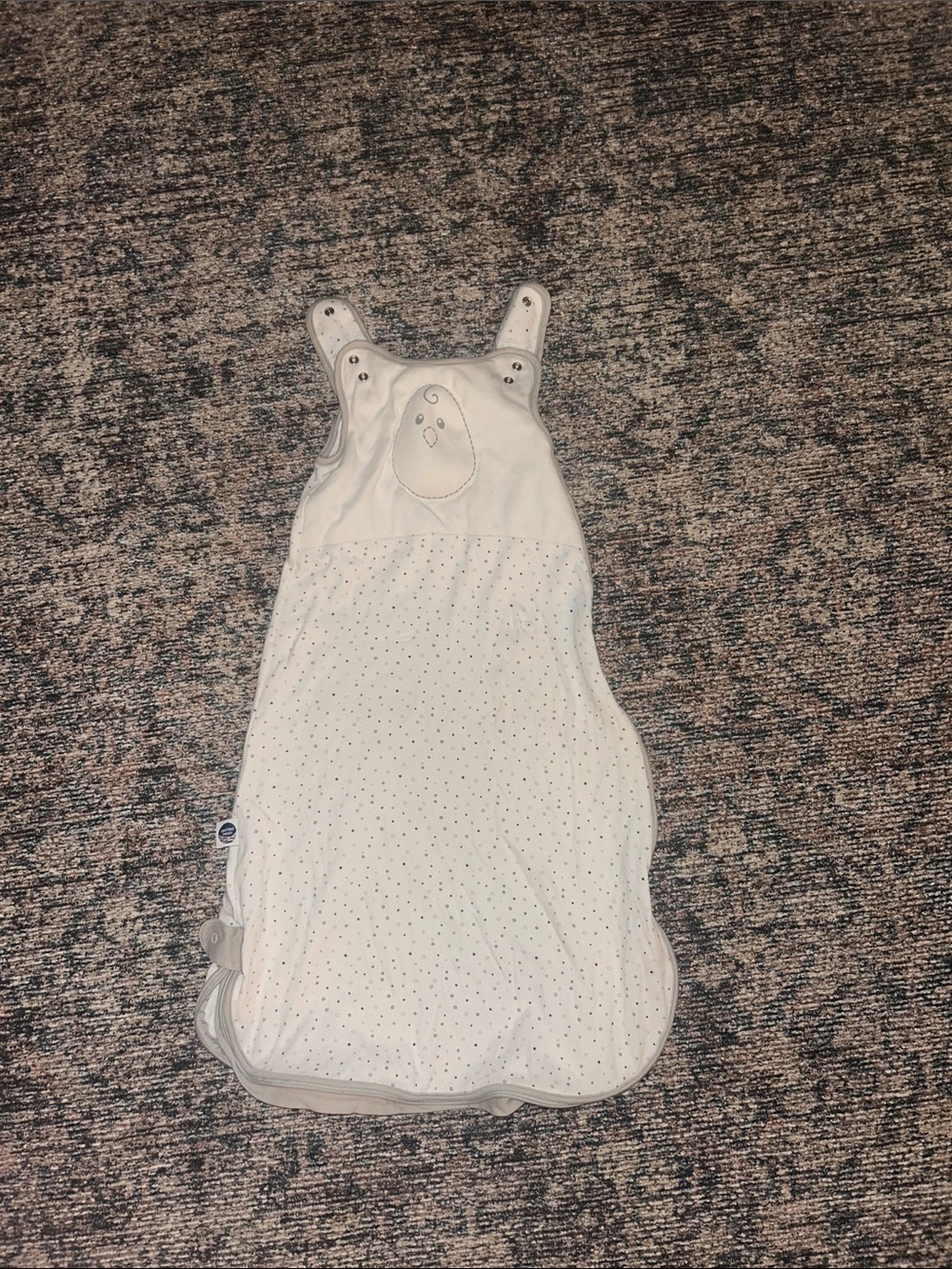 Nested bean White Baby Sleep Sack with Subtle star  Pattern 6-15 months